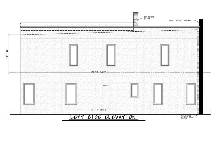 Home Plan Left Elevation of this 8-Bedroom,2432 Sq Ft Plan -120-2789