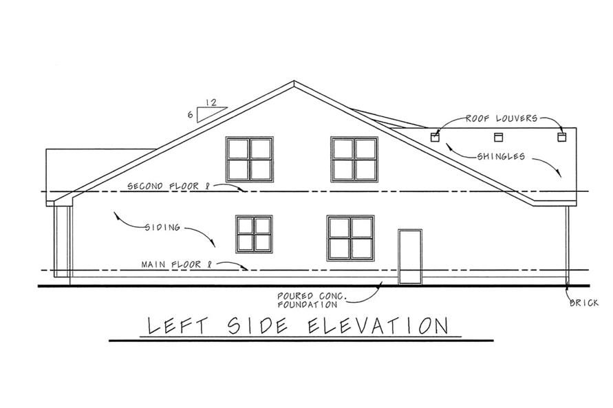 Home Plan Left Elevation of this 6-Bedroom,4090 Sq Ft Plan -120-2804