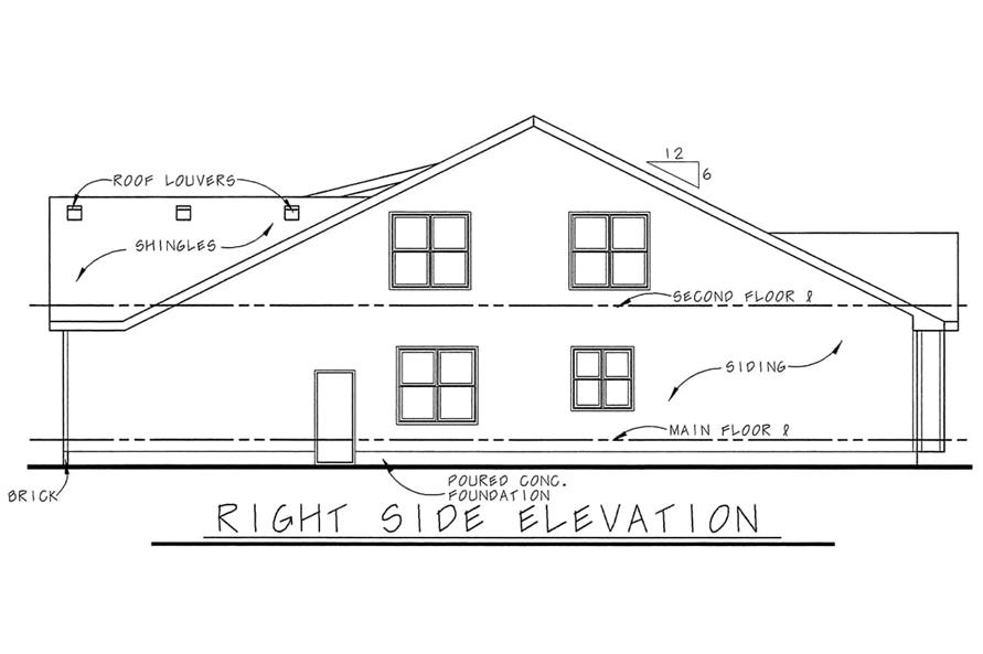 Home Plan Right Elevation of this 6-Bedroom,4090 Sq Ft Plan -120-2804