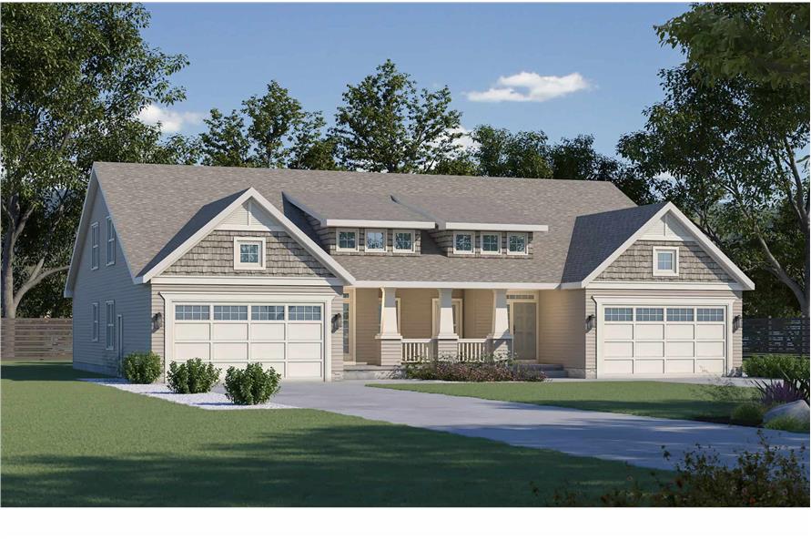 6-Bedroom, 4090 Sq Ft Craftsman Duplex  Plan #120-2804