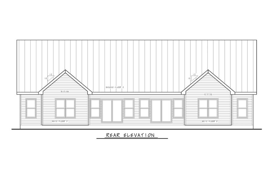 Home Plan Rear Elevation of this 6-Bedroom,4090 Sq Ft Plan -120-2808