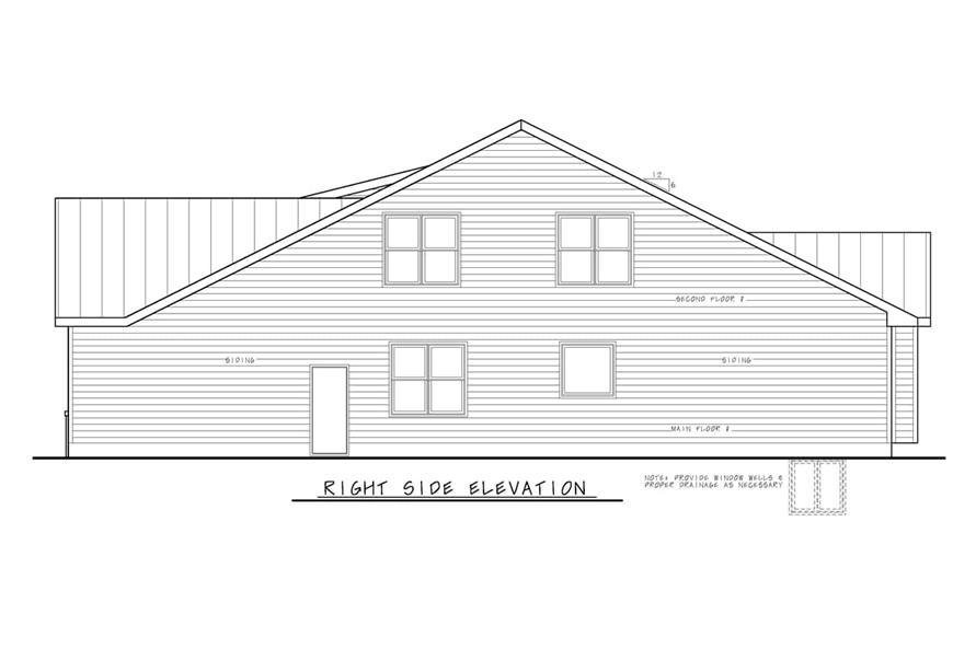 Home Plan Right Elevation of this 6-Bedroom,4090 Sq Ft Plan -120-2808