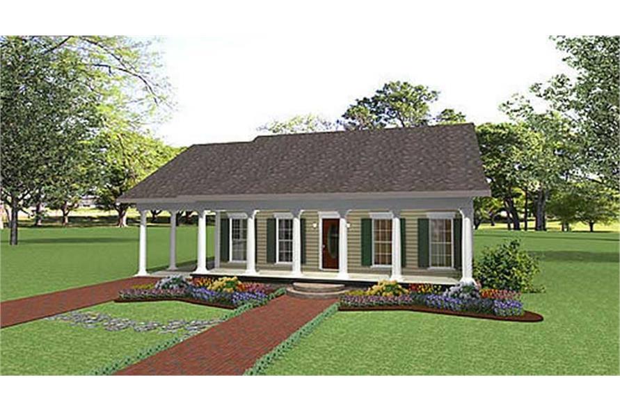 2 Bedrm 1152 Sq Ft Small Southern Country Plan 123 1007