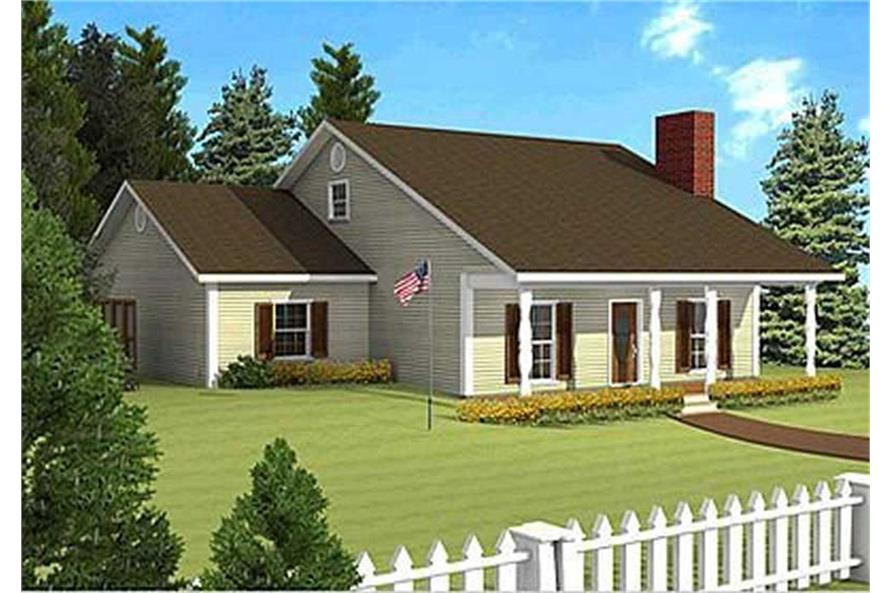 Front View of this 3-Bedroom, 1377 Sq Ft Plan - 123-1019