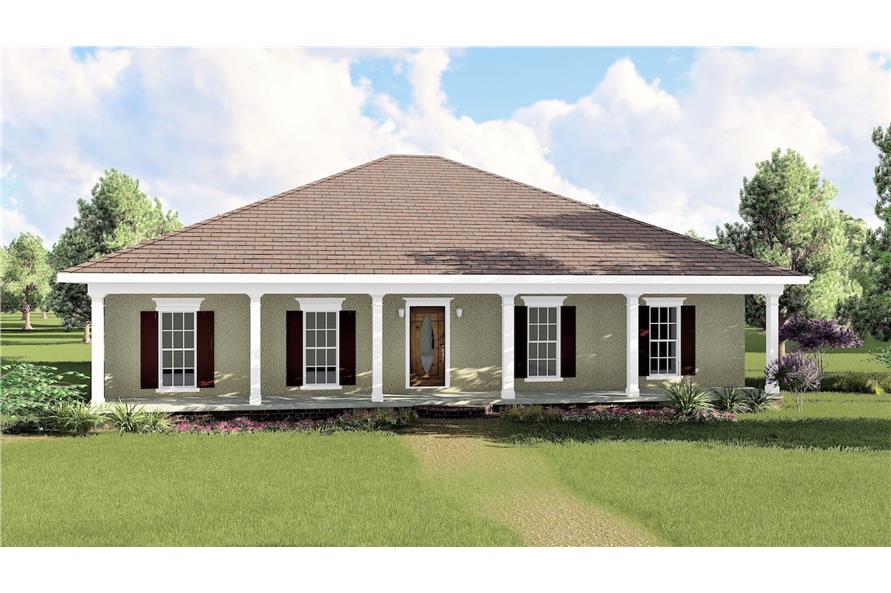 Front View of this 3-Bedroom, 1500 Sq Ft Plan - 123-1031