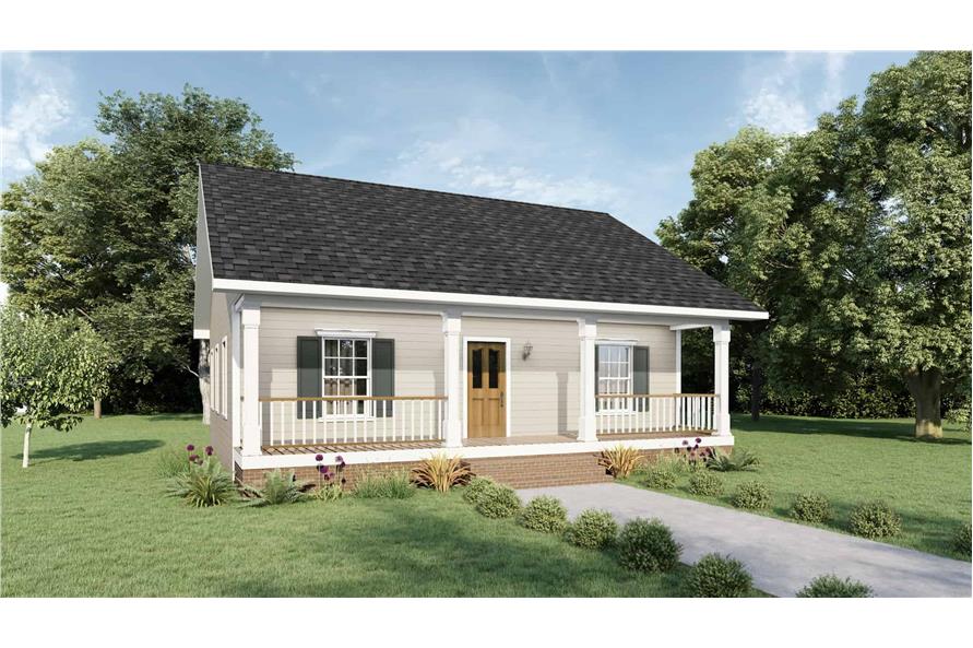 2-Bedroom, 1007 Sq Ft Country House Plan - 123-1035 - Front Exterior