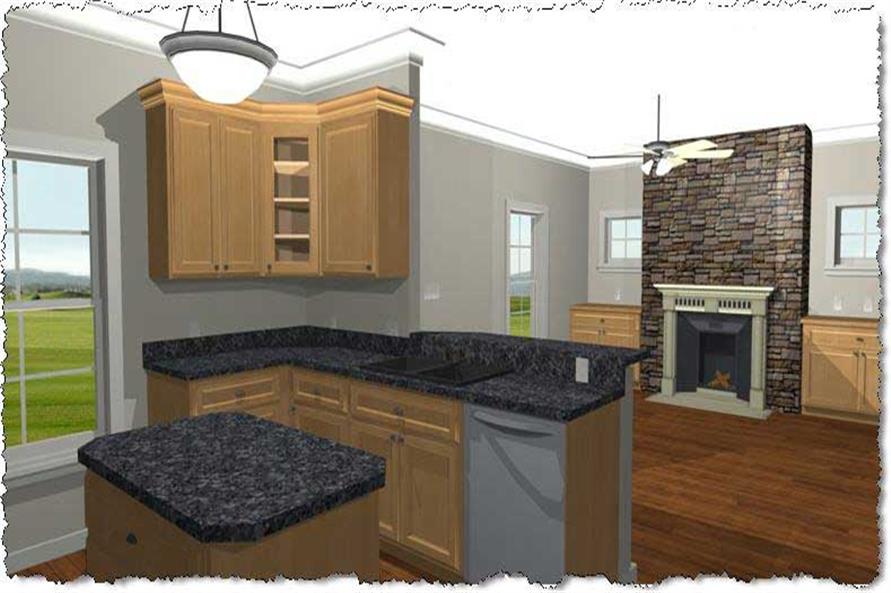 Kitchen of this 2-Bedroom, 992 Sq Ft Plan - 123-1042