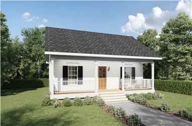 2-Bedroom, 864 Sq Ft Country Home Plan - 123-1050 - Main Exterior