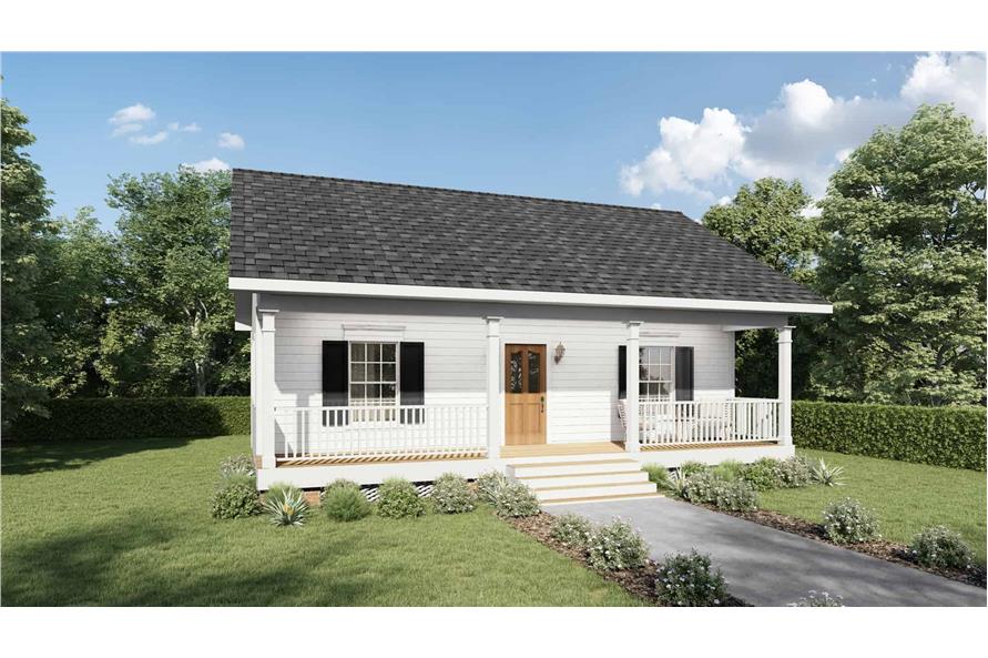 2-Bedroom, 864 Sq Ft Country Home Plan - 123-1050 - Main Exterior