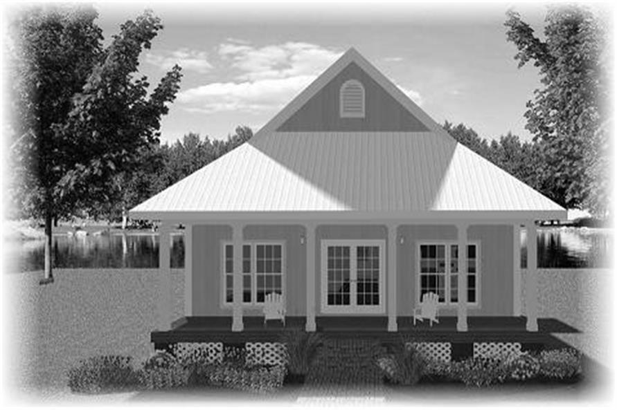 Home Plan Rear Elevation of this 3-Bedroom,1292 Sq Ft Plan -123-1063