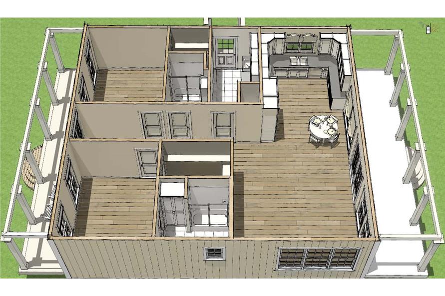 Home Plan Elevations of this 3-Bedroom,1292 Sq Ft Plan -123-1063