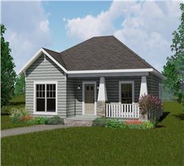 Small Cape Cod House Plan with Front Porch, 2 Bed, 900 Sq Ft