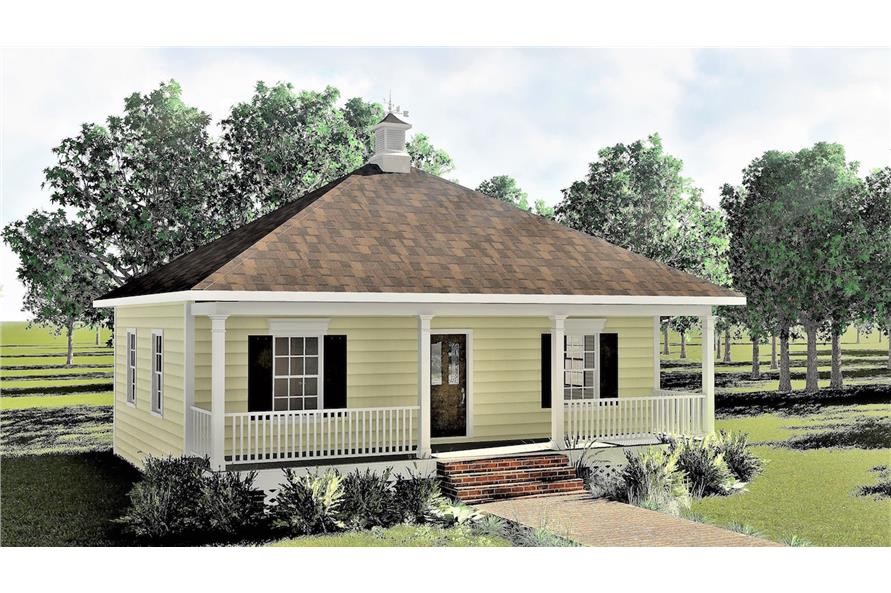 Front View of this 2-Bedroom, 864 Sq Ft Plan - 123-1085