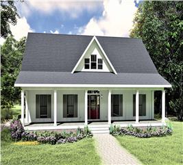 2-Bedroom, 992 Sq Ft Tiny/Small House Plan with Porch - #123-1042