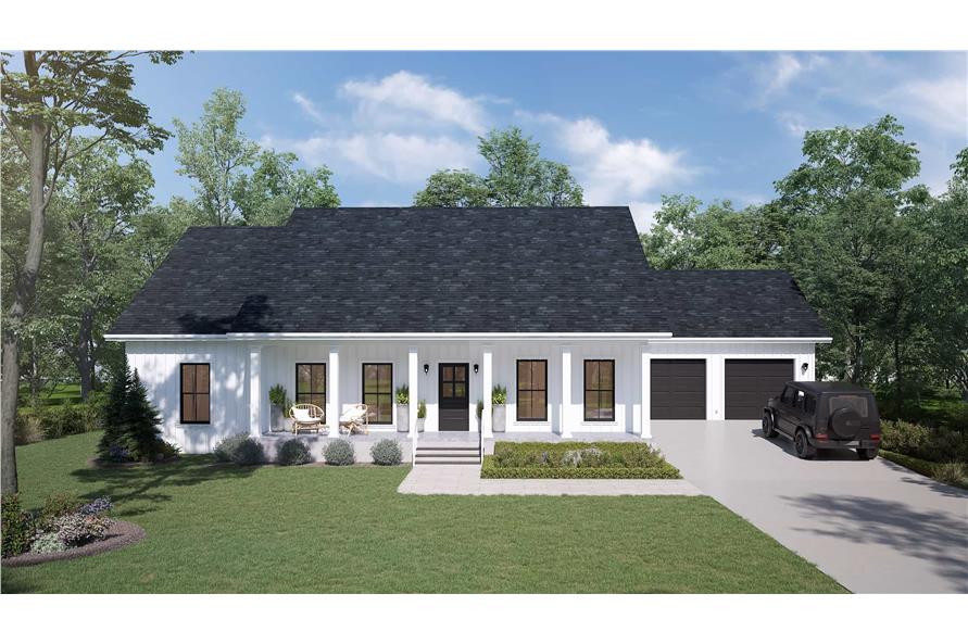 3-Bedroom, 1629 Sq Ft Cottage House Plan - 123-1127 - Front Exterior