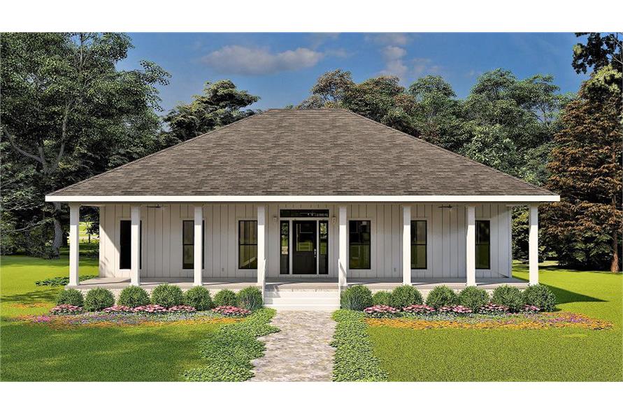 3-Bedroom, 1860 Sq Ft Country House Plan - 123-1129 - Front Exterior