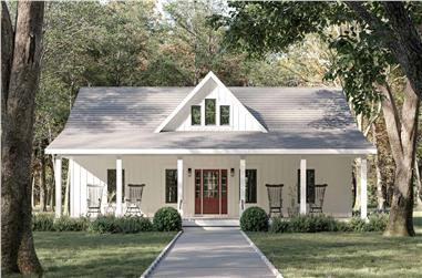 3-Bedroom, 1416 Sq Ft Country Home Plan - 123-1136 - Main Exterior