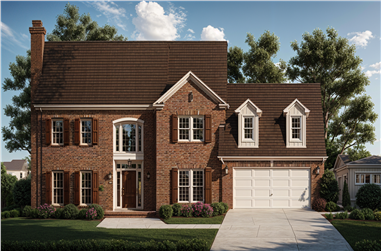 4-Bedroom, 2711 Sq Ft Colonial Home Plan - 124-1126 - Main Exterior