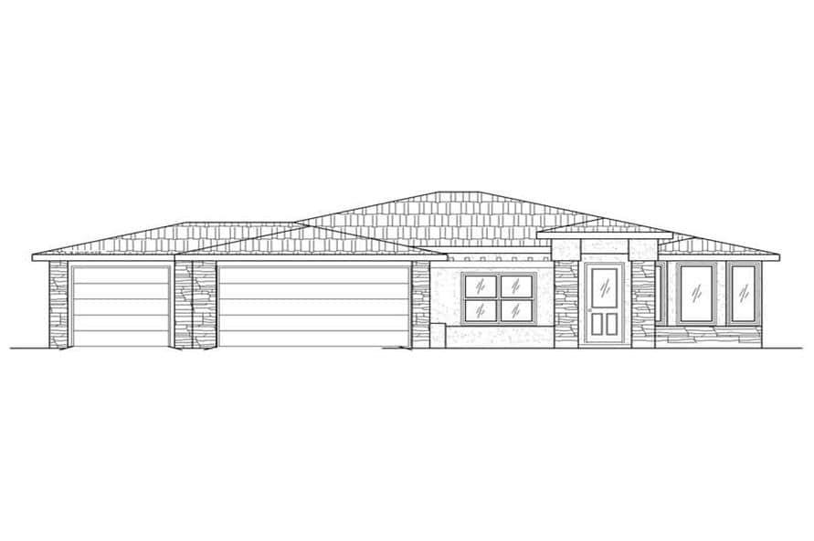 Home Plan Front Elevation of this 4-Bedroom,1812 Sq Ft Plan -125-1043