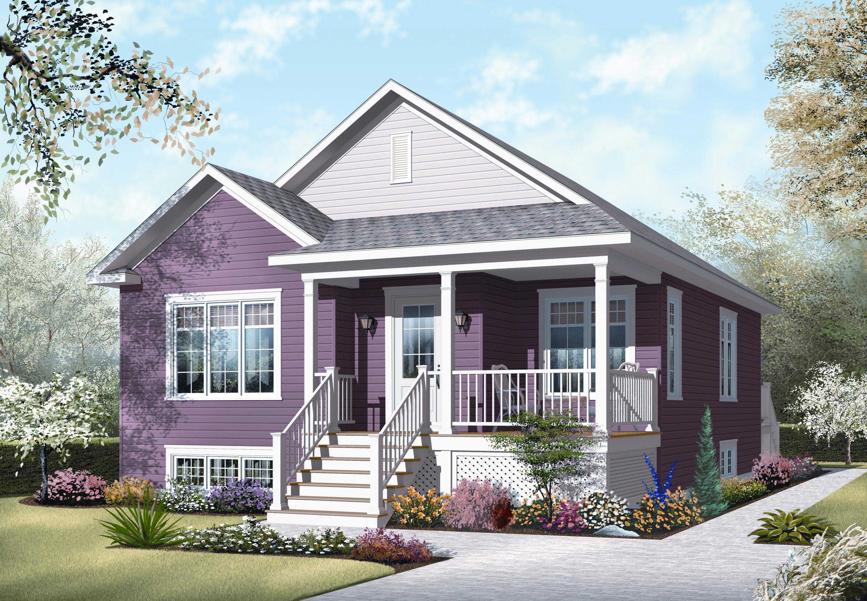 Bungalow Home Plan 2 Bedrms 1 Baths 1017 Sq Ft 126 1049