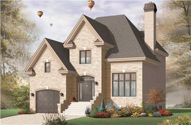 3-Bedroom, 1965 Sq Ft European House Plan - 126-1068 - Front Exterior