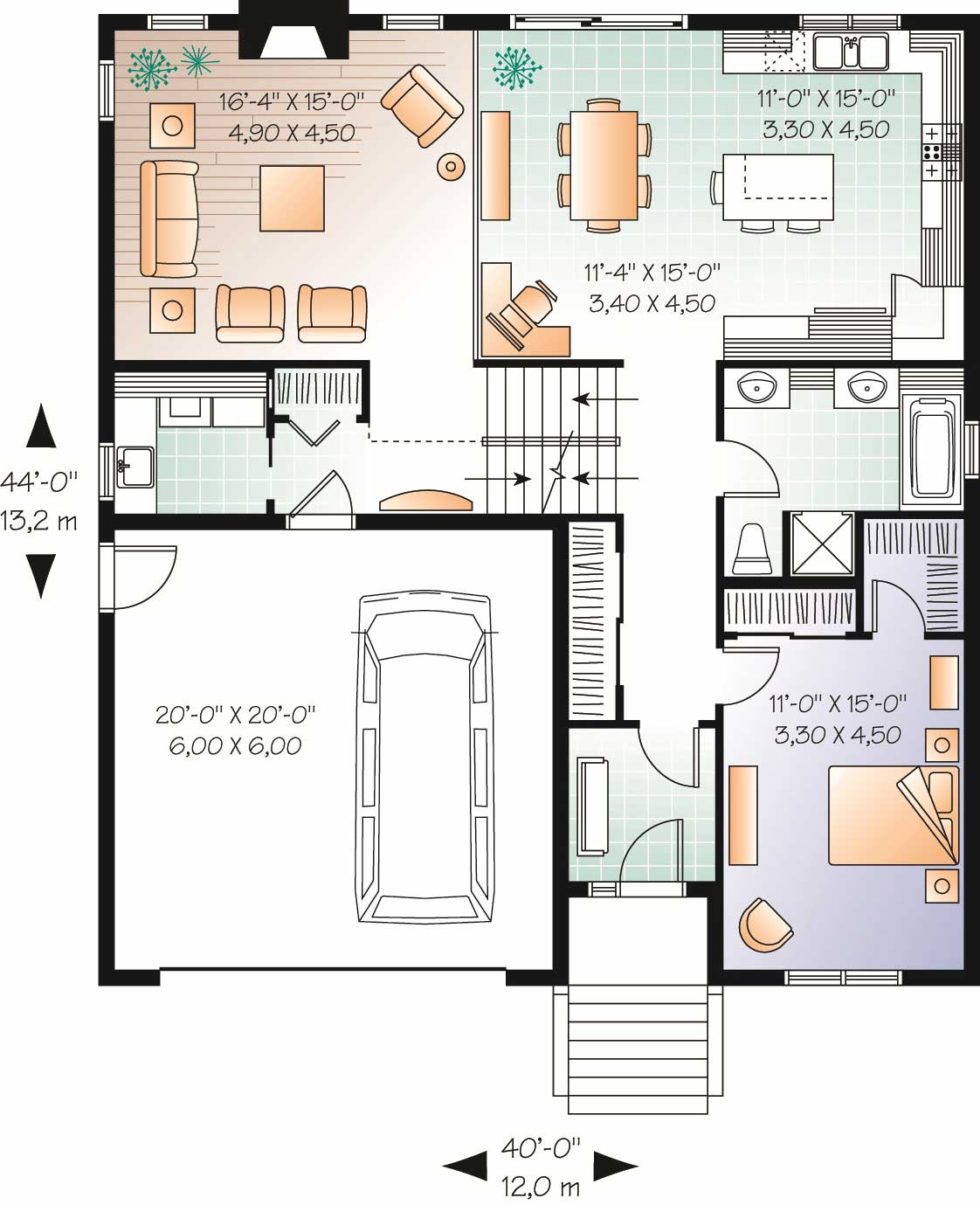 5 Bedroom Split Level House Plan with Garage 2729 Sq Ft