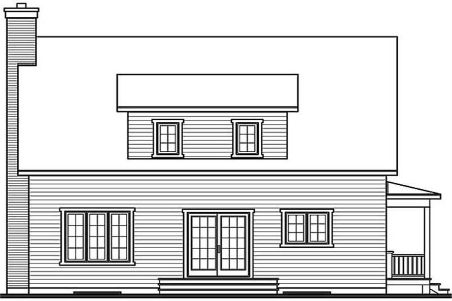 Home Plan Rear Elevation of this 3-Bedroom,1540 Sq Ft Plan -126-1197