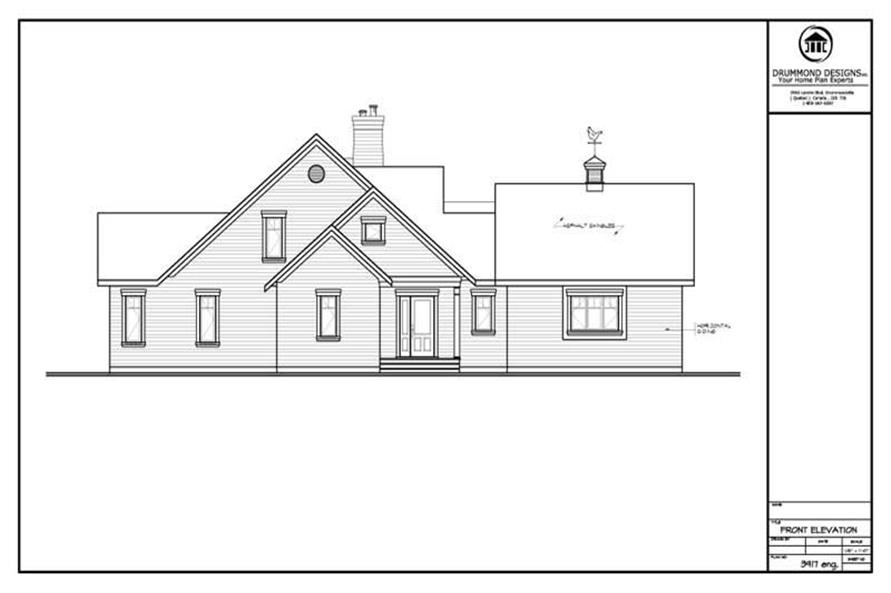 Home Plan Front Elevation of this 4-Bedroom,1916 Sq Ft Plan -126-1262