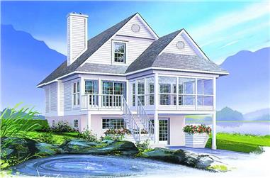 3-Bedroom, 1484 Sq Ft Country Home Plan - 126-1288 - Main Exterior