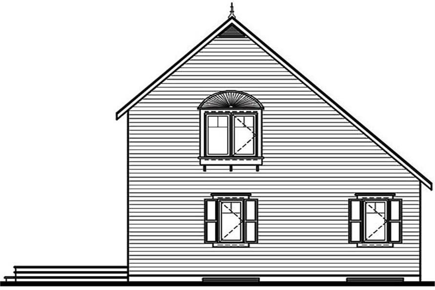 Home Plan Rear Elevation of this 3-Bedroom,1295 Sq Ft Plan -126-1366