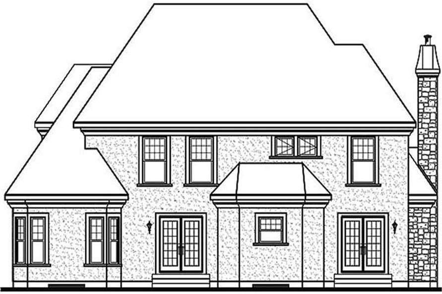 Home Plan Rear Elevation of this 4-Bedroom,2991 Sq Ft Plan -126-1378