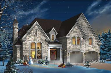 4-Bedroom, 2991 Sq Ft European Home Plan - 126-1378 - Main Exterior