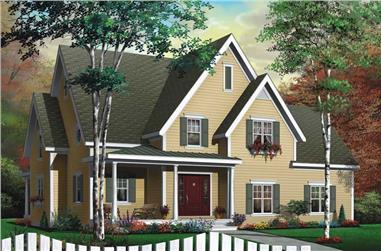 3-Bedroom, 2028 Sq Ft Country House Plan - 126-1476 - Front Exterior