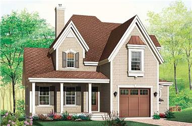 3-Bedroom, 1886 Sq Ft Country House Plan - 126-1482 - Front Exterior