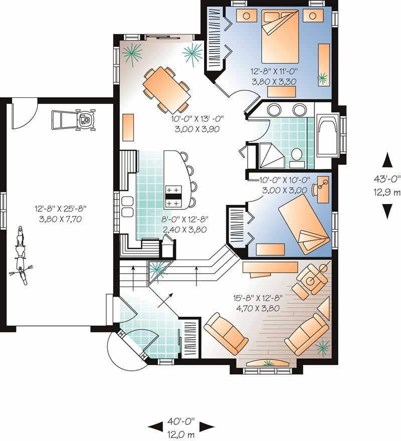 Bungalow Contemporary House Plans Home Design DD 2401 12592