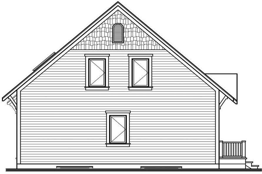 Home Plan Rear Elevation of this 3-Bedroom,1381 Sq Ft Plan -126-1543