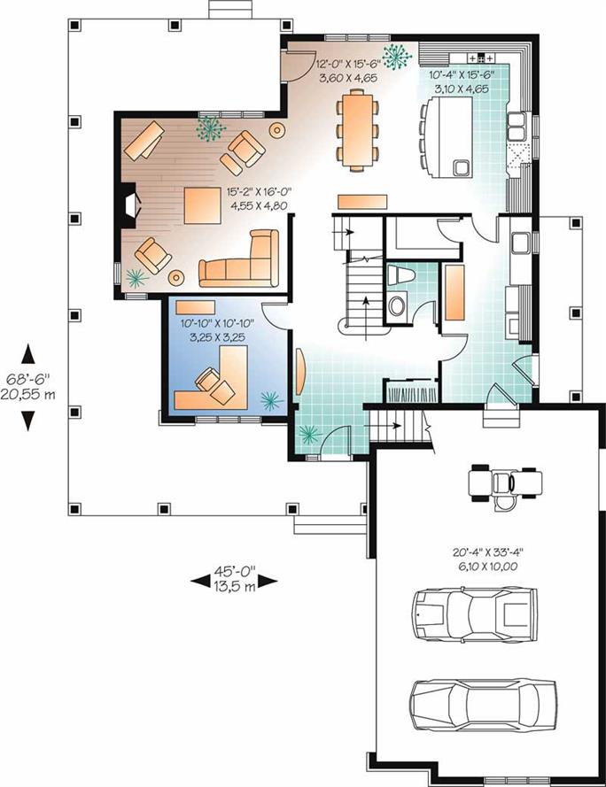 Contemporary Home Plan - 4 Bedrms, 2 Baths - 3830 Sq Ft - #126-1567
