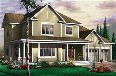 4-Bedroom, 2577 Sq Ft Country Home Plan - 126-1573 - Main Exterior