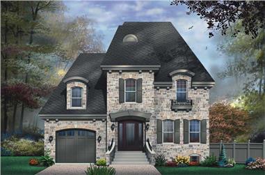 3-Bedroom, 2281 Sq Ft European House Plan - 126-1581 - Front Exterior