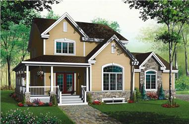 3-Bedroom, 2245 Sq Ft Country Home Plan - 126-1583 - Main Exterior