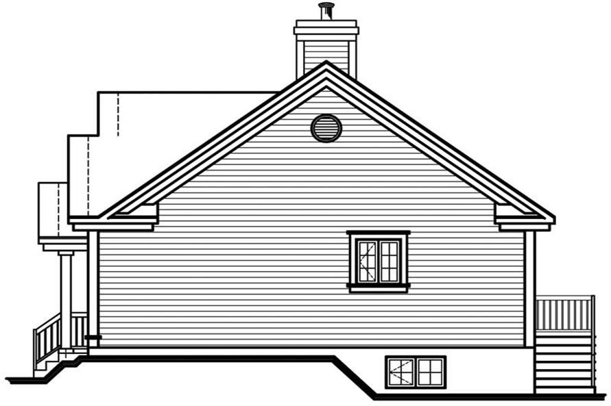 Home Plan Rear Elevation of this 3-Bedroom,1067 Sq Ft Plan -126-1617