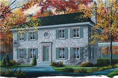 3-Bedroom, 2663 Sq Ft European House Plan - 126-1629 - Front Exterior