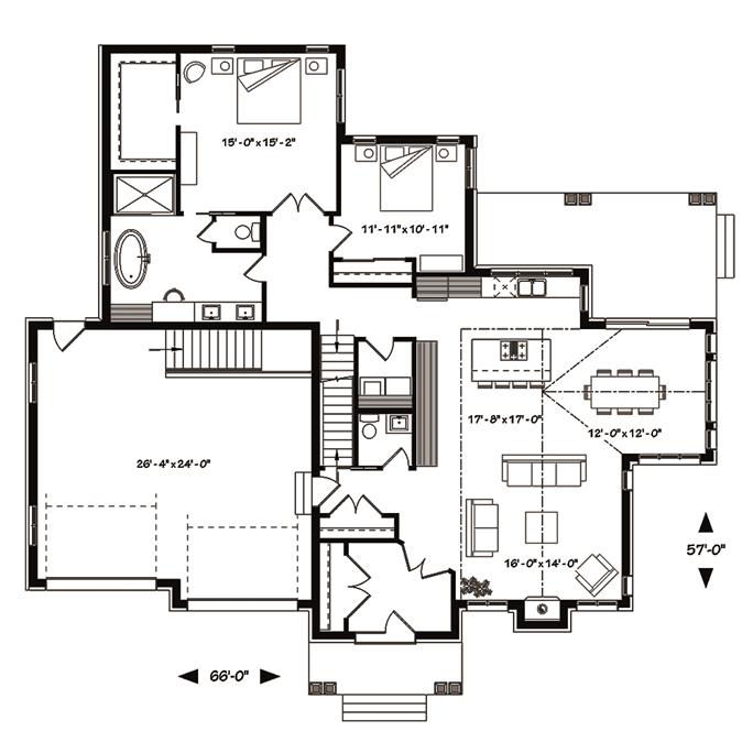 3 Bedrm, 2398 Sq Ft Modern House Plan #126-1844