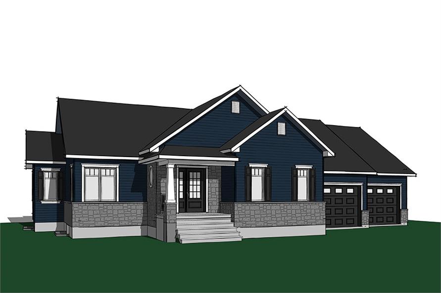 Front View of this 2-Bedroom, 1313 Sq Ft Plan - 126-1864