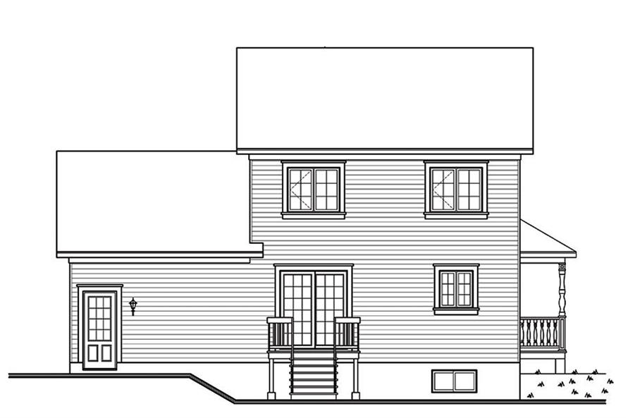 Home Plan Rear Elevation of this 3-Bedroom,1478 Sq Ft Plan -126-1885