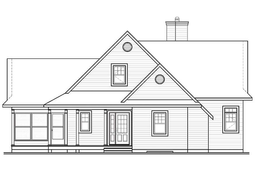 Home Plan Rear Elevation of this 4-Bedroom,2416 Sq Ft Plan -126-1889