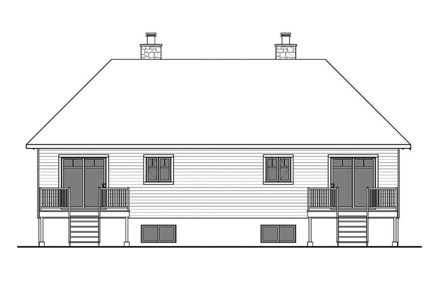 Home Plan Rear Elevation of this 6-Bedroom,3112 Sq Ft Plan -126-1905