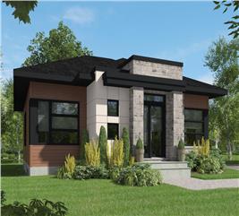 Contemporary House Plan - 2 Bedrms, 1 Baths - 1266 Sq Ft - #126-1927