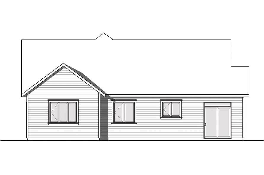 Home Plan Rear Elevation of this 3-Bedroom,1525 Sq Ft Plan -126-1945