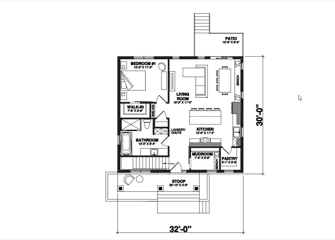 Ranch House - 3 Bedrms, 2 Baths - 1920 Sq Ft - Plan #126-1969